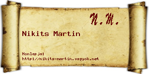 Nikits Martin névjegykártya