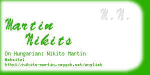 martin nikits business card